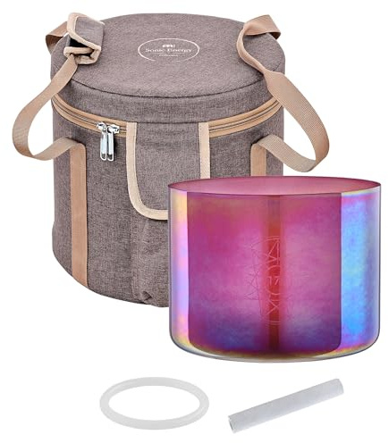 Essence Solfeggio Crystal Singing Bowl with Mallet, Bag—For Meditation, Sound Healing, Reiki Therapy, Yoga