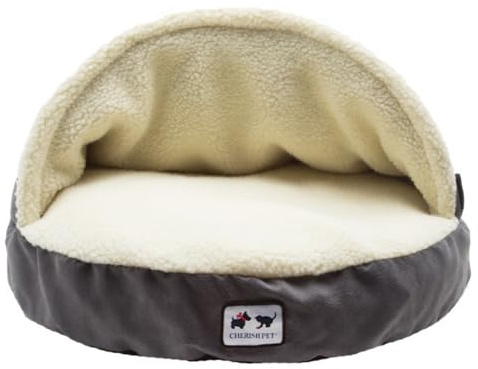 YOUGANG Fleece Plush Dog Bed Cave Large Sleeping Pillow for Dog Cat Rabbit,Winter Warm Pet Nest Cozy Heated Cushion Pillow Hooded Dog Bed (L-89cm)