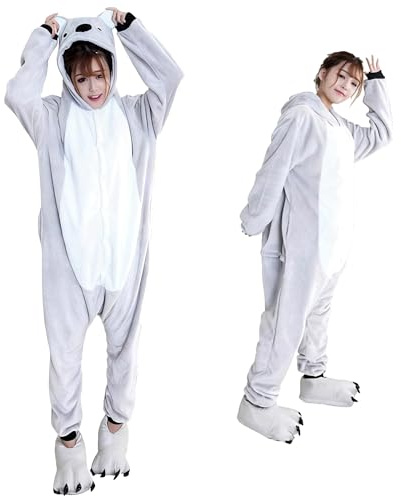 Ovender Kigurumi Adulte Costume Animaux Halloween Carnaval ou Spectacle de Noël Party Show Pyjamas Cosplay Combinaison Unisexe Winter Zoo Deguisements Femmes et Hommes