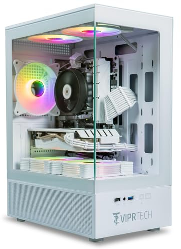 VIPRTECH Stryker 2.0 Gaming PC, Ryzen 7, RX 580 8GB, 32GB/1TB Arctic White