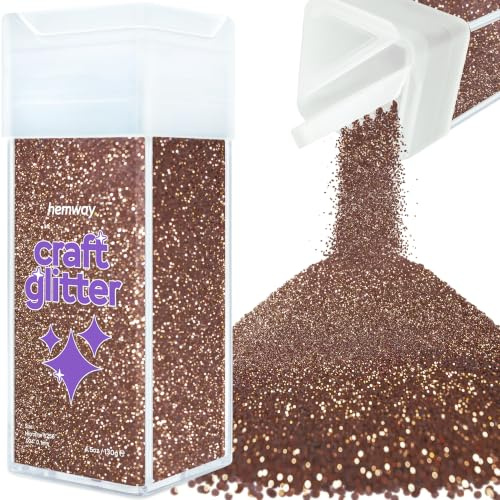 Hemway Craft Glitter Shaker Bronze Brown 130g Microfine | for Resin & Epoxy Crafts, Christmas Art Supplies, Nail, Body, Face, Eye, Festival, Crafting, Slime, Sparkle