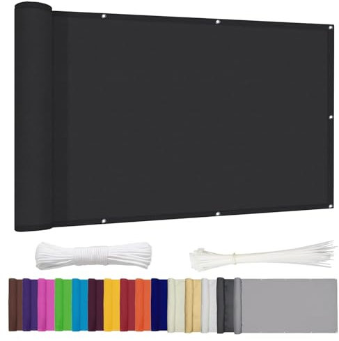 Lingle888 Balcony Privacy Screen for Backyard Deck Patio Balcony Fence Porch Sun Shade PVC UV Protection Sun Wind 8 Days Delivered 14 Colors 20 Sizes 420D(Black,0.5x1m)