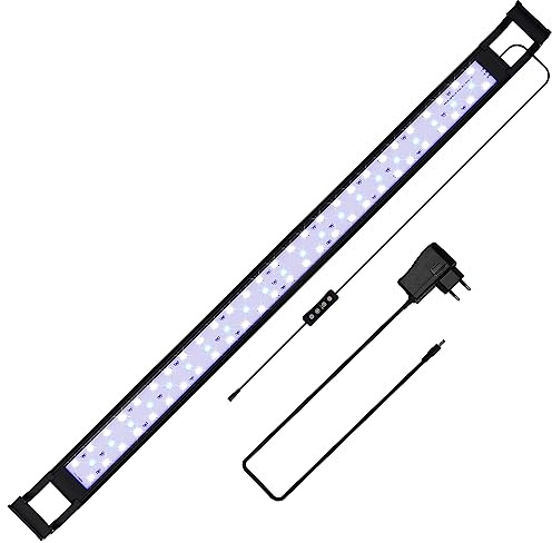 Yakimz iluminación de acuario, Lámpara LED para acuario, LED luz acuario 20W blanco azul lámpara de acuario con soporte ajustable para 72-90cm plantas de acuario