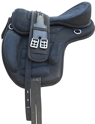 WILD RACE Freemax Treeless Saddle, Available in 13 Colors 9 Sizes (15, Black)