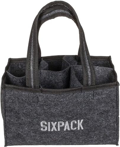 TiborTex Flaschentasche Filztasche 6 Flaschen Flaschenhalter Bierträger Sixpack Männertasche