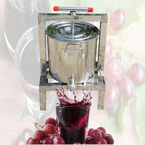 Apple Press Fruit Wine Press Stainless Stee with T-Handle Fruit Wine Manual Press Barrels Press Machine for Juice, Vegetable,Wine,Olive Oil~/