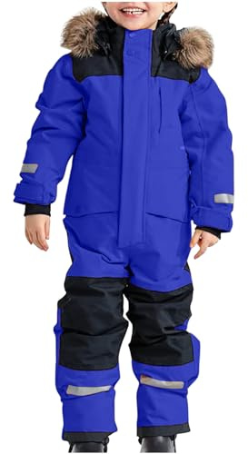 Ski Suit Girls Deals of Today Boys Snowsuits Children's Boys Ski Suit Thermal Ski Overall Winter Warm Snow Overall Windproof Winter Suit with Removable Hood Mud Suit Outdoor Snowsuit Romper Sale