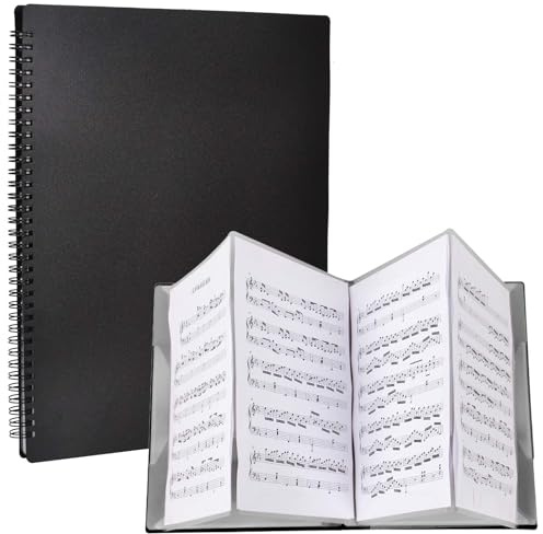 Carpeta Plegable para Partituras A4 de 4 Lados, Organizador de Música Impermeable para Guardar Archivos