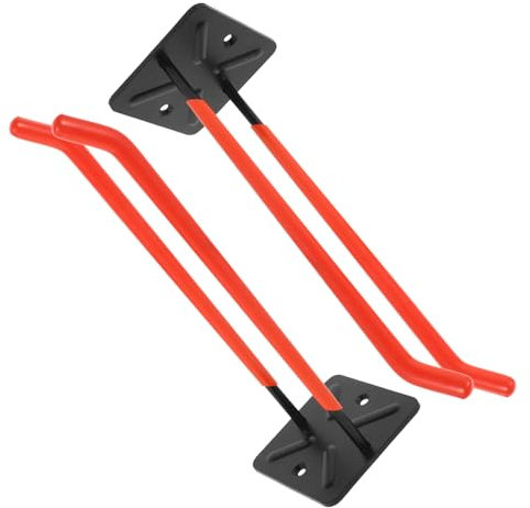 MUCKLILY Ganci Da Garage Per Pneumatici Supporto Robusto Per Stoccaggio Utensili e Oggetti Pesanti Design Doppia Facile Installazione Parete Ottimizza Lo Spazio Garage e Magazzino Arancione