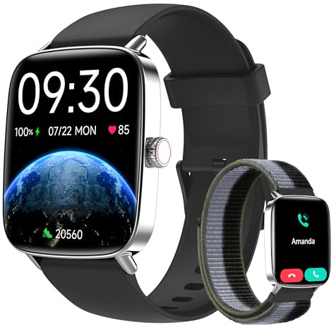 Smart Watch for Men (Answer/Make Calls), 1.85 HD Screen Fitness Watch with Bluetooth 5.3, Heart Rate/Sleep/SpO2 Monitor,110+ Sports Modes,IP68 Waterproof Smartwatch, Activity Tracker for Android iOS