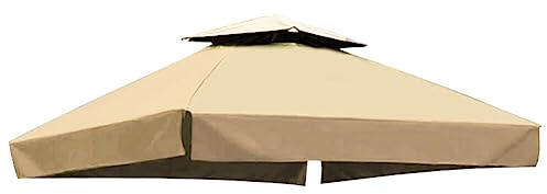 Auvent de rechange étanche pour tonnelle de 3 x 3 m – Couverture de toit durable à 2 niveaux pour pavillon extérieur pour terrasses, jardins et événements