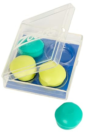 Zoggs Silicone Reusable Ear Plugs for Swimming and Watersports, Turquoise/Yellow, Pack of 1