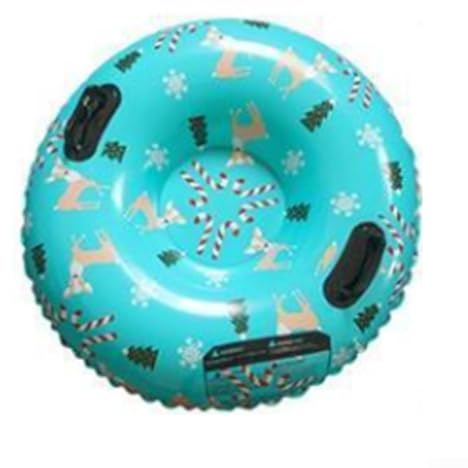Tubo de nieve inflable para trineos de 90 cm, construcción de PVC resistente, diseño resistente a la abrasión con asas de seguridad para la familia, equipo de trineo de invierno al aire libre (C)