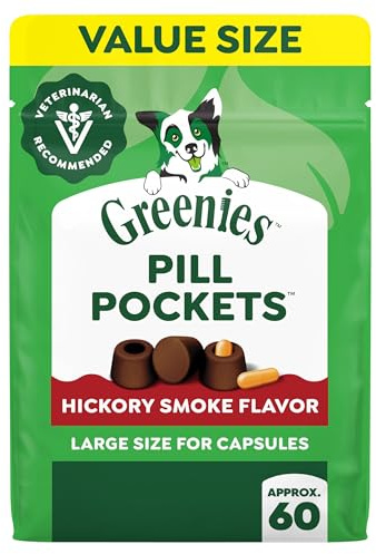 Greenies Pill Pockets Large Size Dog Treats, Hickory Smoke, 15.8 oz