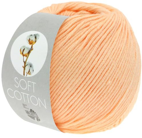 LANA GROSSA Soft Cotton | Weiches Baumwollgarn mit modernem Mikrofaseranteil | Handstrickgarn aus 70% Baumwolle & 30% Polyacryl | 50g Wolle zum Stricken & Häkeln | 140m Garn FB1