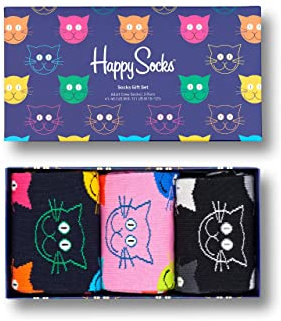Happy Socks Unisex 3-pack Mixed Cat Gift Set Socken, Mehrfarbig, 41-46 EU