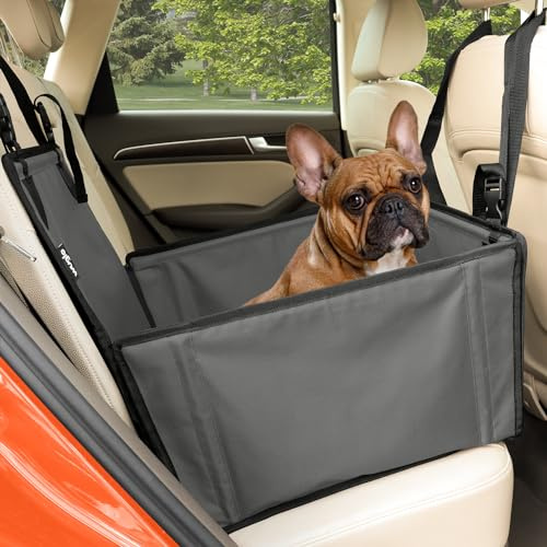 Wuglo Siège Auto Chien Extra Stable et Waterproof – Siège de Voiture renforcé avec 4 Sangles de Fixation et Ceinture de sécurité – Jusqu’à 12 kg pour Petits Chiens