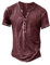 Hemd Herren Kurzarm Henley Shirt Männer Freizeithemd Vintage Casual Leicht Baumwolle Slim Fit T-Shirt