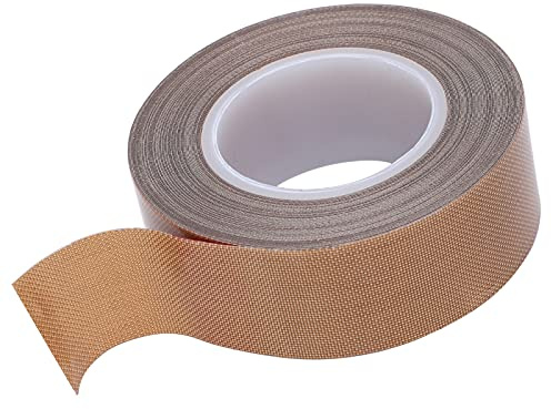 Cinta de Tela de Teflón Rollo de Cinta Adhesiva de PTFE de 10 M Cinta de Sellado de Soldadura Aislante de Alta Temperatura para Sellador Al Vacío(50mm W)