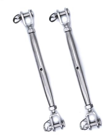 2Pcs 316 Stainless steel turnbuckle rigging screw jaw closed body M5 M6 M8 tension adjuster A4 marine grade (M6)