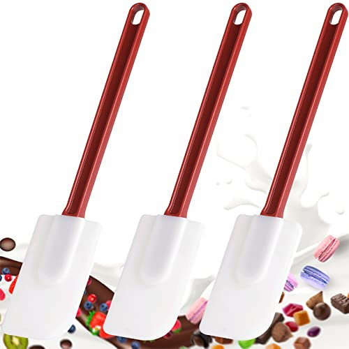 3 Rasquetas Paletas de Silicona para Cocinar, Espátulas de Cocina, Espátula de Goma, Utensilios para Tartas (3 Unidades de Espátulas M (14''))