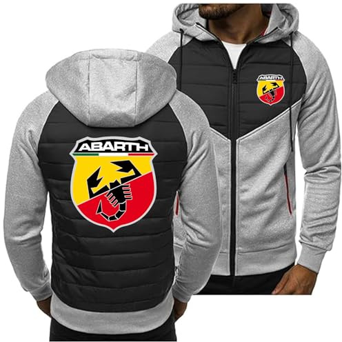CLMETHE Felpa con cappuccio Splicing da uomo, con cappuccio, per ABA-RTH, giacche con cerniera completa, maglioni, tute, cappotti da esterno, abbigliamento da lavoro con tasche,A Hoodie-Mens L
