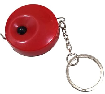 Cinta Métrica Retráctil con Llavero de 150 cm, Metro para Medir Telas, Cuerpo, Muebles, (1, rojo-148, modelo 1)