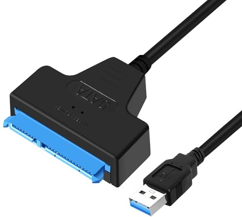 YIIFELL SATA auf USB Kabel, USB 3.0 zu SATA Adapter für 2,5 Zoll HDD und SSD, SSD/HDD Konverter, Kompatibel mit Windows, Mac und Linux Betriebssystemen