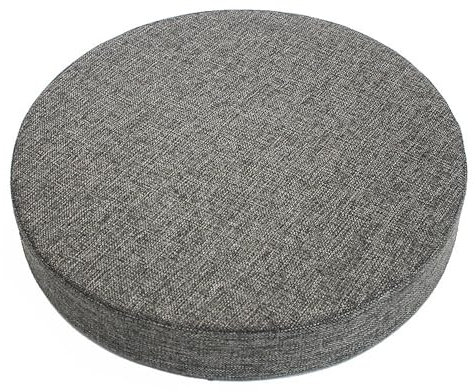 Round Seat Cushions, 45x45x8cm, Dark Gray, Zippered Chair Pads for Dining Room, Kitchen, Office, Soft Sofa Cushions, Comfortable Upholstered Seat Pads