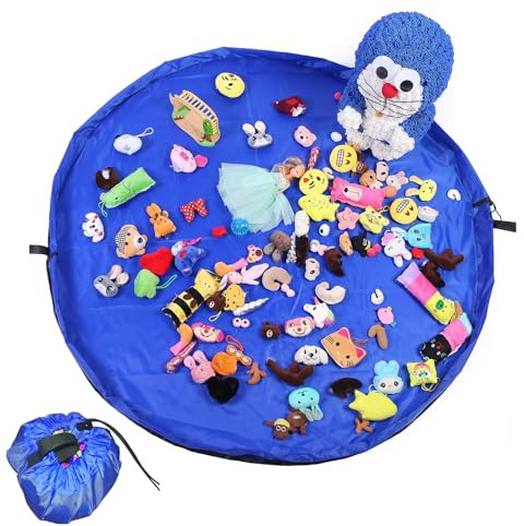 LaresDay Sacco portaoggetti per giocattoli, 150 cm, XL, grande sacco per la pulizia dei bambini, facile e veloce, pieghevole, con coulisse per giocattoli, pulizia rapida, coperta da gioco per bambini