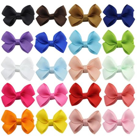 TOPPERFUN 20 Pièces Pince Cheveux Nœud Papillote Lot de Pinces à Cheveux Garçon Fille Nœud Papillote Garçon Fille Couleurs Assorties Couleur Aléatoire
