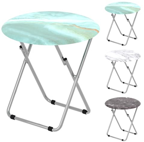 Garden 4 you Round Folding Table, Side Folding Coffee Table, TV Snack Tray Tables, Sofa Laptop Desk, Outdoor Camping Tables, EndTable, SofaTable, SideTable for Small Space, 45 x 45 x 65 CM (Blue)