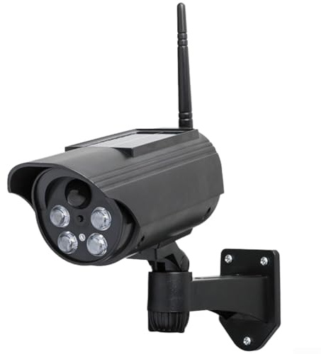 Cámaras solares de seguridad falsas con detección de movimiento, rotación de 360 grados, luz roja, cámaras de vigilancia para exteriores, jardín, patio, entrada, resistente a la intemperie