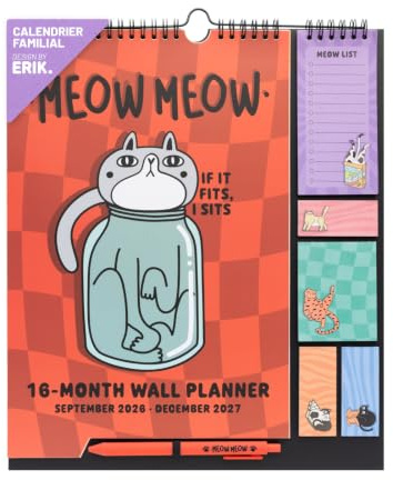 Calendario familiar 2027 Gatos - Calendario 2027 pared