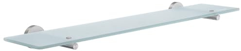 Smedbo Home Glas verchromt matt Badezimmer Regal mit Klammern, Silber/weiß