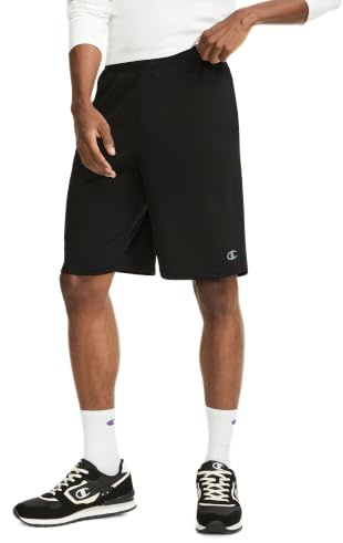 Champion Men's Sport Shorts, Standard Fit, 10 Inch Inseam, Lightweight Fabric, Moisture-Wicking, Available in Regular and Big & Tall, Black, XX-Large
