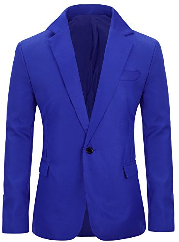 Allthemen Mens Casual Blazer Suit Jackets Slim Fit One Button Solid Suits Coat Casual Jacket Tops, XXL, Dark Blue
