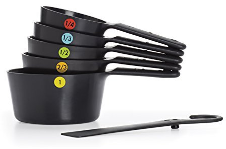 OXO Good Grips Plastic Measuring Cups, 6-Piece, Black