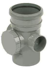 FloPlast Grey Access Pipe Single Socket 110mm