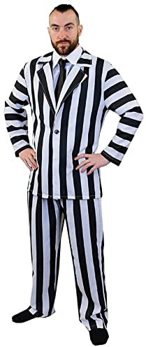 Déguisement du célèbre bio-exorciste du film qui porte son nom pour adulte avec la veste à rayures noires et blanches et une chemise blanche attachée avec la cravate noir + un pantalon assorti. Ideal pour les fêtes d'Halloween. ( Large )