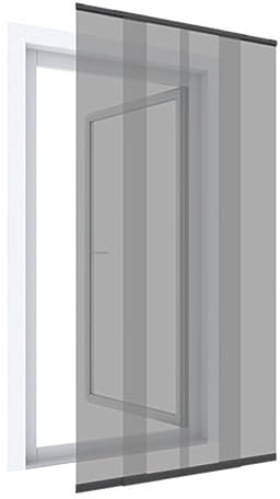 Wip Fly Screen Telescopic Door Curtain – Anthracite – 120 x 250 cm – Door Curtain without Drilling, Slat Curtain, Fly Curtain, Insect Protection – Can be Shortened Individually
