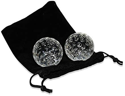 Golf Ball Whiskey Chillers & Pouch | Golf Gift Set | Glass Whiskey Stones for Chilling Vodka, Whiskey & Scotch | By Jem Glass