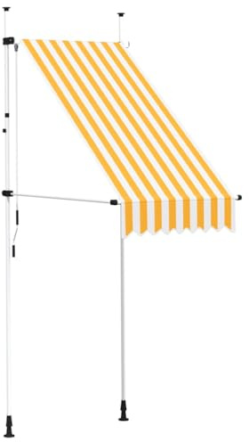 Markise Einziehbar Handbetrieben 100 cm Orange/Weiß Gestreift