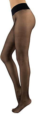 CALZITALY Collant Voile, Sans Coutures, Collant Transparent, Collant Femme | 15 DEN | Noir, Naturel, Bleu, Violet, Vert, Rouge, Pois | S, M, L, XL, XXL | Made in Italy (XXL, NOIR)