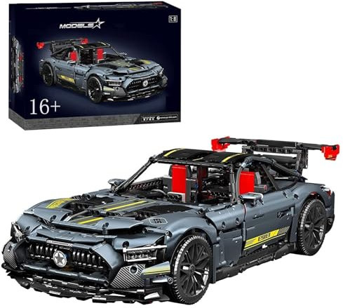 Technik Rennauto für Mercades AMG GT, 1/8 Groß Auto Modellbausatz, 2872 Teile Klemmbausteine Bausatz, Kompatibel mit Mercedes AMG GT Technik Auto