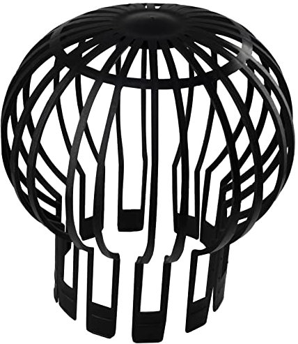 AERZETIX - C59624 - Lot de 2 Crapaudines Ø132 mm filtres de protection pour gouttière - panier gouttière - feuilles grille oiseau maille filet toiture chéneau - en plastique - couleur noir