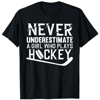 Funny Hockey Art For Girls Women Field Hockey Player Sport T-Shirt