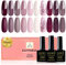 YSUVIN UV Nagellack, 10 Farben Gel Nagellack, Natur Elfenbein Rosa Rotweinrot Glitzer Rot Tränken Sie den UV-Nagellack für Anfänger DIY Nail Art Maniküre Salon, Langlebig, 8ML