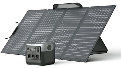 EF ECOFLOW RIVER 2 Pro Powerstation, 768Wh LiFePO4 Batterie Solar generator mit 220W Solarpanel, 3x 300W AC-Steckdosen (Spitze 1600W), Kleine Verpackungsmängel, Produkt unbenutzt(Generalüberholt)