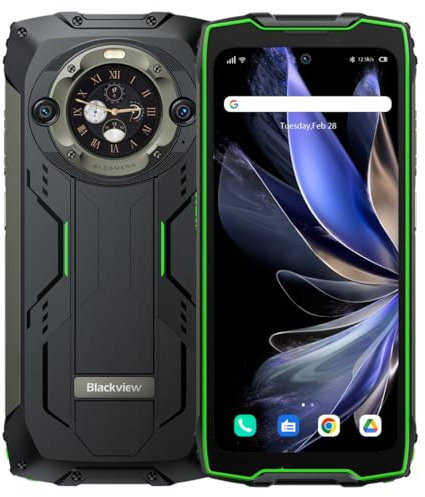 Blackview BV9300 Pro Smartphone Resistente (Linterna 100LM), 24GB+256GB, Batería 15080mAh, 6.7'' 120Hz 2.3K Pantalla, Cámara 64MP+32MP, IP68 Android 13 Teléfono Móvil Impermeable, GPS NFC Verde